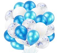 Blue Birthday Decorations Balloons, Happy Birthday Balloons character, Blue Birthday Letters Foil Balloons for Boy Baby Birthday Wedding Anniversary Party Supplies With Ribbons