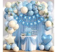Blue Birthday Decorations for Boys, 48pcs Blue Balloons Party Decorations