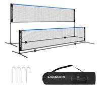 Blue Black 5m Badminton Net Post Set