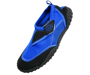 (Blue / Black, Adults UK 4) GEEZY NEW Boys Girls Mens Womens Aqua Beach Surf Wet Water Shoes Wetsuit Boots Nalu