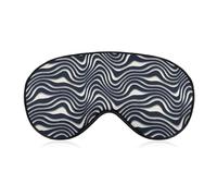 Blue Black and White Wavy Striped Unisex Light-Blocking Eye Mask Sleep Mask Suitable for Naps at Home, in The Office, and on Airplanes