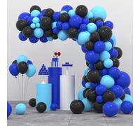 Blue Black Balloon Garland Arch Kit - 122pcs Matte Black Blue Light Blue Latex Balloons Arch with 16Ft Balloon Strip for Video Gaming Party Supplies Teens Gamer Fan Birthday Boys Birthday Decorations