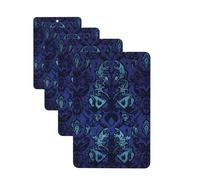 Blue Black Goth Spooky Car Air Fresheners Cards Set of 4 Pieces,Long-Lasting Car Aromatherapy Tablets Hanging Scented Cards for Wardrobe Bathroom Rearview Mirror Hanging Ornament