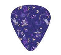 Blue Black Goth Spooky Guitar Plectrums, 12 Pcs Lightweight Guitar Plectrums, 0.46mm/0.71mm/0.96mm Thickness For Acoustic Guitar Acoustic Electric Guitar Ukulele Bass