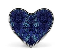 Blue Black Goth Spooky Heart Shape Lapel Pin Personalized Pinback Button Badges Retro Punk Button Pin Kawaii Heart Badges for Men Women Clothes Bags Hats & Gift