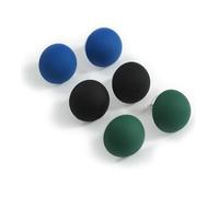 Blue/Black/Green Matte Button Shaped Acrylic Stud Earrings - Set Of 3 Pairs