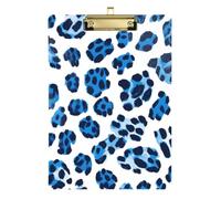 Blue Black Leopard Print Acrylic Quest Plastic clipboard Standard Letter A4 Size Transparent for Nursing Student Trade Quest Gold 12x9in Tabla para escribir con Clip