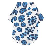 Blue Black Leopard Print Summer Dog Shirt Button Up Breathable Cool Pet Clothes Puppy Clothes Perfect for Everyday Wear, and Photoshoots L-5XL