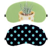 Blue Black Polka Dot 2-Pack Light-Blocking Soft Breathable Eye Masks Sleep Mask Eye Patch