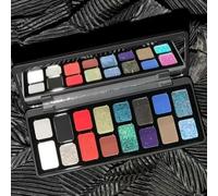 Blue Black Red Goth Smokey Eyeshadow Palette Makeup-16 Colors Gray Silver Pink Burgundy Matte Shimmer Metallic Dark Eye Shadow Pallet for Halloween