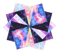 Blue Black Starry Sky Fat Quarters Fabric Bundles 10Pcs 25x25cm 100 Cotton Digital Print Quilting Sewing Patchwork DIY (25 * 25CM, Starry Sky Gradient)