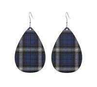 Blue Black White Checkered Bright Red Black Checkered Women Earrings Candy Colored Lightweight Double-Side Printed Drop Dangle Earring