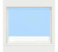 Blue Blackout Roller Blind Metal Fittings Trimmable UV Protection Thermal Properties Premium Fabric Home Office Bedroom Kids Room Child Safe Easy Fit 60cm Width x 160cm Drop