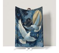 Blue Blanket Mysterious Gorgeous Dreamy Aesthetic Warm Bed Blanket Soft Fuzzy Cozy For children teenagers adults and the elderly Throw (130 x 150CM)