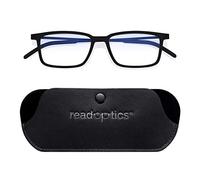 Blue Blocker Glasses +2.5 for Men & Women, Glasses for Computer, Screen, Digital & TV, Protective Ready to Wear Readers, Thin Flat Frames with Case, Read Optics