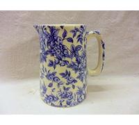 blue blossom half pint jug made by Heron Cross Pottery