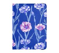 Blue Blush Flowers Passport and Vaccine Card Wallet Combo Passport Case Travel Documents Wallet Passport Cover with RFID Blocking for Women and Men Waterproof