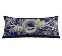Blue Body Pillow Cover 30 x 90 cm Bolster Pillow Cases, Soft Linen Lumbar Cushions with Invisible Zipper Decorative Pillows, Abstract Long Bolster Pillowcase for Bed Sofa, Gifts for Women B-10061