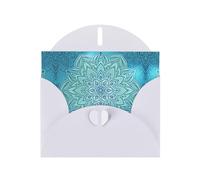 Blue Bohemian Pattern Pattern Blank Greeting Cards For Birthdays, Valentine'S Day, Parties, Weddings, 4x6 Inches White Envelope