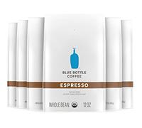 Blue Bottle Whole Bean Organic Coffee, Espresso, Dark Roast, 12oz Bag (Pack of 6)