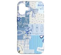 Blue Bow Love Like Jesus Cute Floral Summer Patchwork Case for iPhone 16 Plus