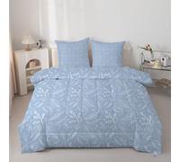 Blue Branches King Size Duvet, Anti Allergy Coverless Duvet King Size for All Seasons, 4.5 Tog Reversible Botanical prints Bed Quilt - Soft & Machine Washable Bedding Comforter with 2 Pillowcases
