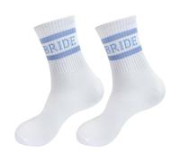 Blue Bride Socks, Stylish Cotton Wedding Socks White Bridal Sock Gift Something Blue for Bride To Be Gifts Wedding Day Bachelorette Hen Party