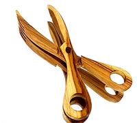 Blue Bright Wood Salad Teak Tong Wooden Scissor Design Spoons Fork Modern Serving Servers Kitchen Tools