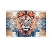 Blue-Brown Lion'S Head 1000 Piece Jigsaw Puzzles For Adults Wooden Puzzles For Adults Gifts Home Decor