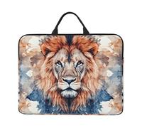 Blue-Brown Lion'S Head Notebook Carrying Case With Handle Laptop 14 Inch Computer Sleeve For Women Men Padded Cover Laptop Bag