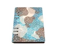 Blue Brown Snowflakes Notebook A5, Pu Leather A5 Notebooks, Lined Paper Reporters Notebook 180Pages/90Sheets, Jotter for Dairy, Journal for Meeting, College Essentials Women Man