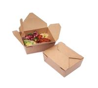 Blue Bucket 25 X No.3 (20 x 14 x 6.5 cm)/ 2000ml Kraft Food Boxes - Leak-Proof, Durable, and Biodegradable | Perfect for Takeout, Meal Prep, and Food Storage