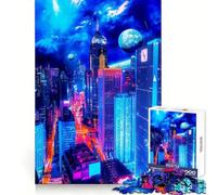 Blue Buildings Jigsaws 1000 Pieces for Adults Mental Exercise Gentle Engagement Snug Lock Warm Xmas Gift (50X75CM)