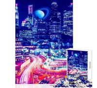 Blue Buildings Puzzles for Teenagers 1000 Piece Support Memory Strength And Retention Gentle Calm Leisure Activity (38X26cm)