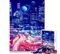 Blue Buildings Puzzles for Teenagers 1000 Pieces Mind Power Easy Relaxation Uniform Edges Thoughtful Gift (38X26CM)