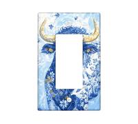 Blue Bull Switch Cover Plates Stylish Design Home Decor Thermoplastic Wall Plates Standard Size Single Rocker
