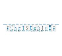Blue Bunting Christening Block Banner (2.1 meters) 1 Piece - Premium Celebration Banner for Baptism & Christian Events