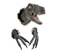 (Blue) Bursting Dinosaur Wall Art Ornaments Dinosaur Bust Decoration Wall Mounted Craft