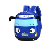 (Blue) Bus Cartoon Print Hard Shell Backpack Cartoon Kids Waterproof Schoolbag Gift