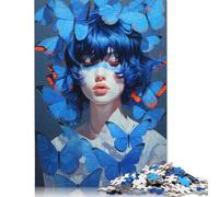Blue Butterflies 1000 Piece Jigsaw Puzzle for Adult Toy Intellectual Game Educational Game for Adult Stress Relief Home Decoration 1000pcs (75x50cm)