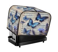 Blue Butterflies Music Sheet Lavender Toaster Cover 2 Slice Toaster Cover, Dust Cover Kitchen Small Appliance Cover Women Gift