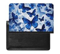 Blue Butterflies Passport Holder Passport Cover Protector Essentials with Credit Card Slots for Women Men