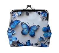Blue Butterflies Print Versatile Coin Purse Exquisite Mini Wallet Cute Change Pouch for Any Occasion
