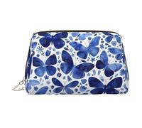 Blue Butterflies Printed Hand-held Zipper Cosmetic Bag Large Travel Toiletry Bag Suitable for Home and Travel