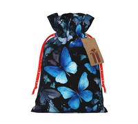 Blue Butterflies White Flowers Christmas Bags Friend Party Presents Gift Birthdays Weddings Happy Halloween Snacks Hamper