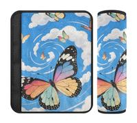 Blue Butterfly 2 pcs Shoulder Strap Release Stress to Your Neck and Shoulders for Auto forro para cinturon de seguridad