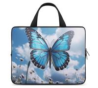 Blue Butterfly and Clouds Laptop Bag Durable Laptop Sleeve Water-Resistant Notebook Bag for Computer Or Tablet