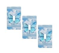 Blue Butterfly And Clouds Print Graphics Decor Wallplates -Single Toggle Light Switch Cover Wall Plate Cover