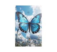 blue butterfly and Clouds Wall Plates Decorative Light Switch Cover 1 Gang Outlet Covers Standard Size 5" x 3" Plug Covers Electrical Switchplate Home Decor for Bedroom Kitchen