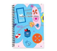 Blue Butterfly and Hearts Journal 2026 A5 To Do List Notebook Notebook Mens Diary Ladies Diary Organiser Planner 2026 for Holiday Week To View Monthly Year Planner with Dotted Line Note Page Slim
